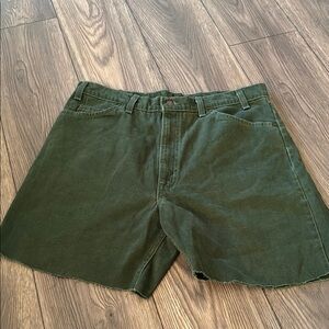 Vintage Levi's Dark Green Jean Shorts jorts 550 relaxed orange tab